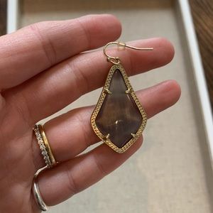 Kendra Scott Slate/Gold Drop Earrings
